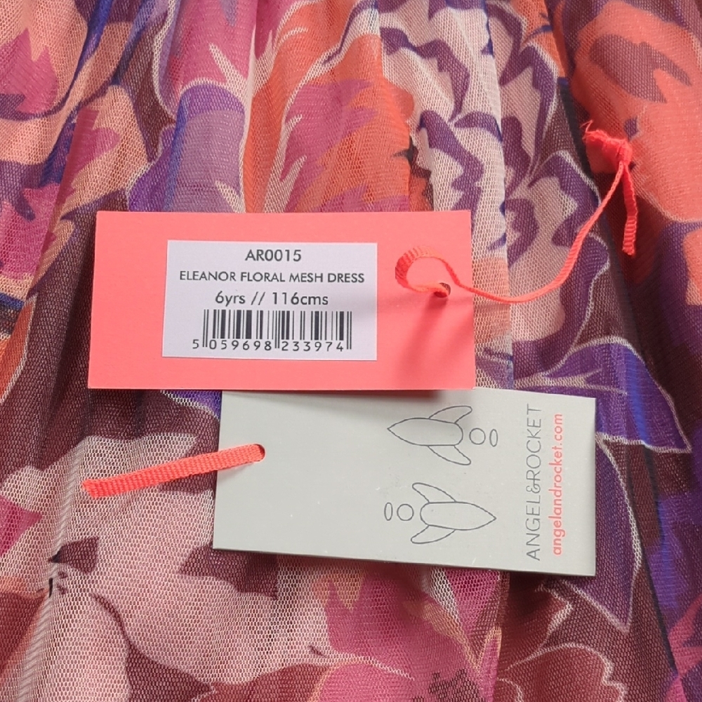 Angel & Rocket Girls Eleanor/Cara Floral Mesh Dress Size 6 (UK) - Picture 10 of 12